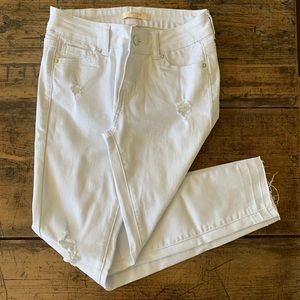 Forever21 distressed white jeans